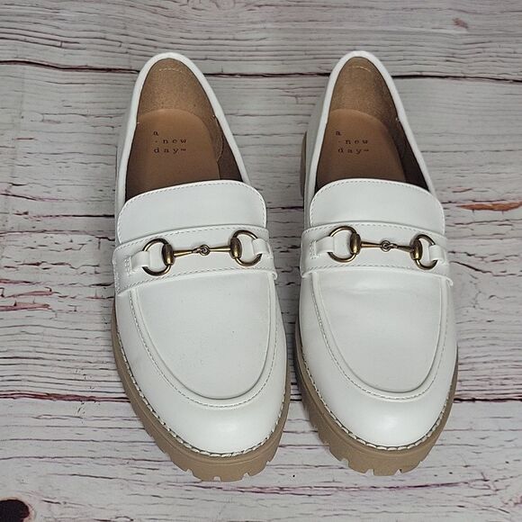 A NEW DAY Danica Off White Lug Sole Loafers Size 7 NWOT - Picture 5 of 8
